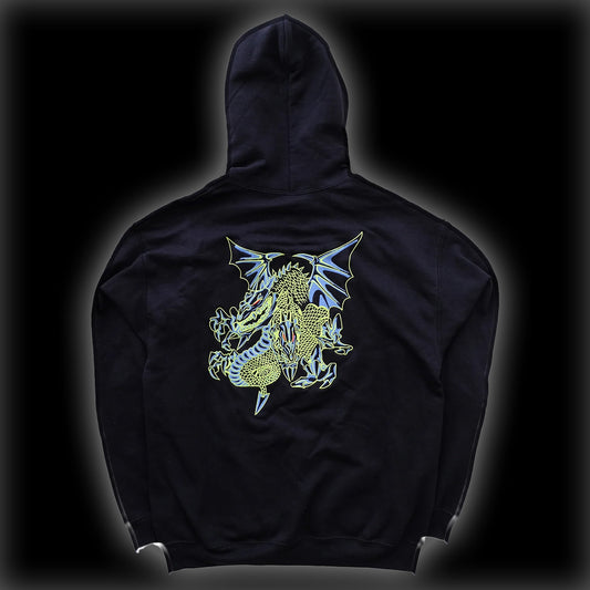 TBK DRAGON HOODIE - BLACK/NEON