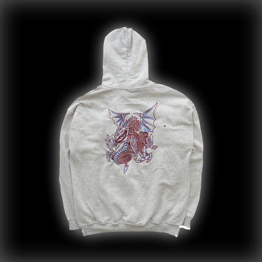TBK DRAGON HOODIE - GREY/BLUE